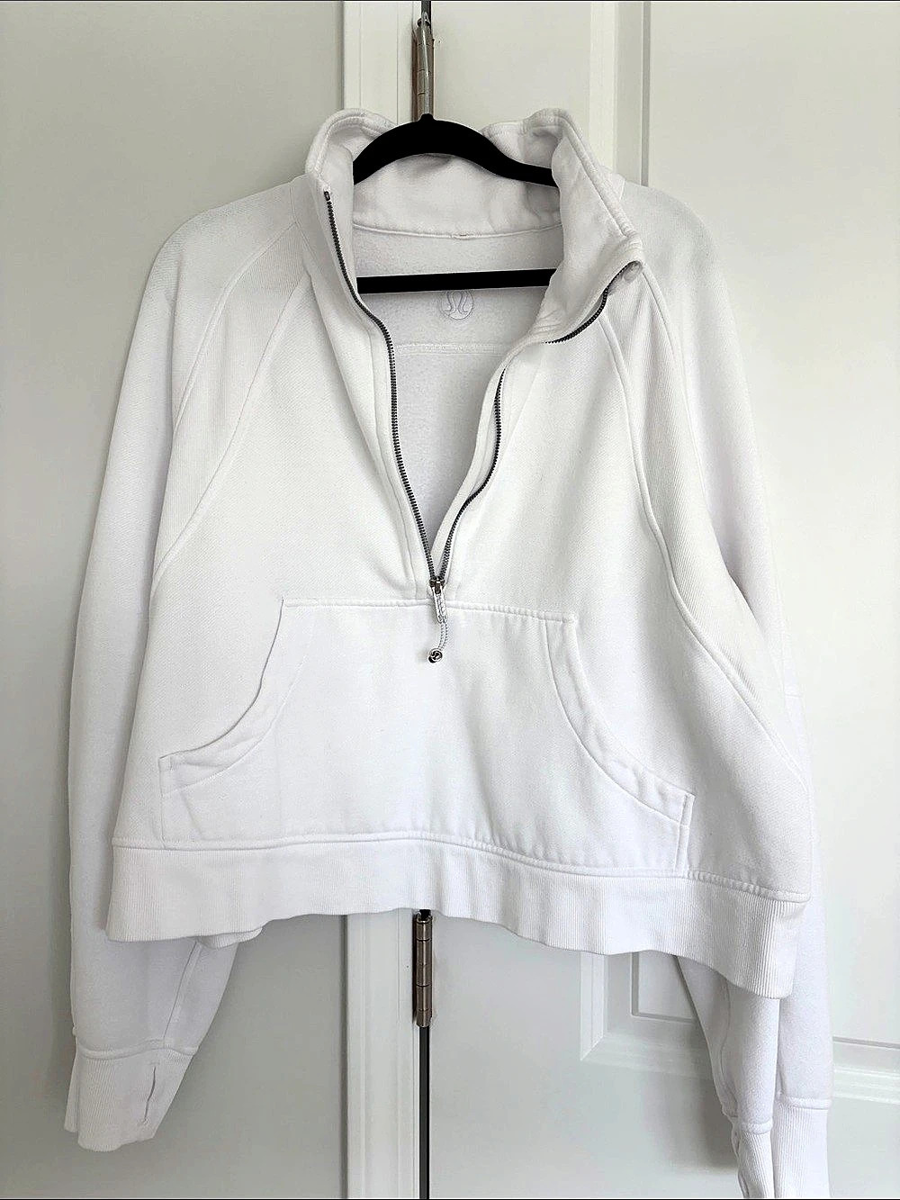 lululemon Scuba Oversized Funnel-Neck Half Zip White Hoodie